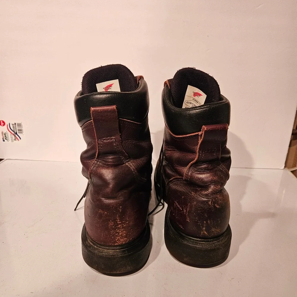 Red Wing 608 Work Boots Mens 13 Brown Leather 8 Inch Lace Up EH Made in USA